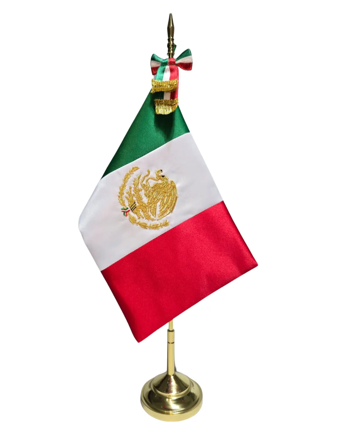 Bandera Escritorio Bordada Latón Fundido